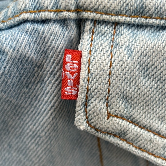 Vintage Levi's Sherpa Lined Denim Trucker Jacket Size XL Red Tag 70s Made In USA - Picture 7 of 7